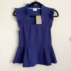 \Anthropologie\ NWT Postmark Blue Peplum Top